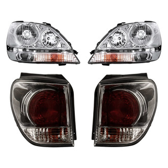Replacement - 4-Piece Kit (Driver and Passenger Side Headlights, Driver and Passenger Side Outer Tail Lights)