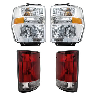 Replacement - 4-Piece Kit (Driver and Passenger Side Headlights, Driver and Passenger Side Tail Lights)