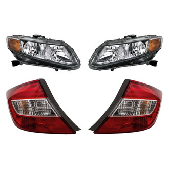 Replacement - 4-Piece Kit (Driver and Passenger Side Headlights, Driver and Passenger Side Tail Lights)