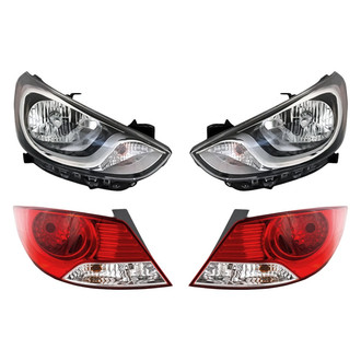 Replacement - 4-Piece Kit (Driver and Passenger Side Headlights, Driver and Passenger Side Tail Lights)