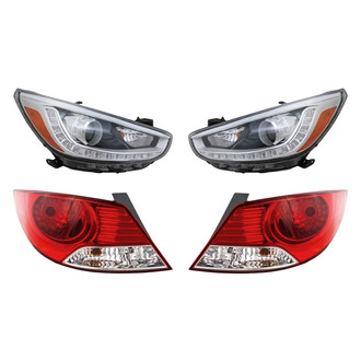 Replacement - 4-Piece Kit (Driver and Passenger Side Headlights, Driver and Passenger Side Tail Lights)