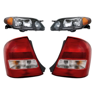 Replacement - 4-Piece Kit (Driver and Passenger Side Headlights, Driver and Passenger Side Tail Lights)