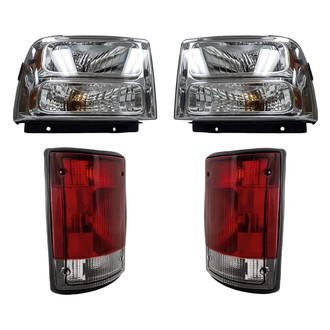 Replacement - 4-Piece Kit (Driver and Passenger Side Headlights, Driver and Passenger Side Tail Lights)