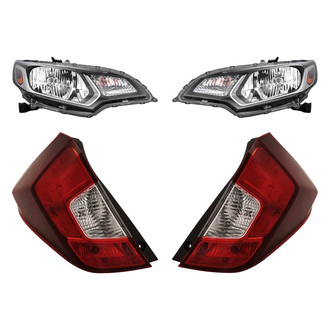 Replacement - 4-Piece Kit (Driver and Passenger Side Headlights, Driver and Passenger Side Outer Tail Lights)