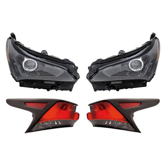 Replacement - 4-Piece Kit (Driver and Passenger Side Headlights, Driver and Passenger Side Outer Tail Lights)