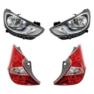 Replacement - 4-Piece Kit (Driver and Passenger Side Headlights, Driver and Passenger Side Tail Lights)