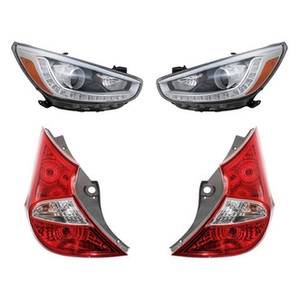 Replacement - 4-Piece Kit (Driver and Passenger Side Headlights, Driver and Passenger Side Tail Lights)