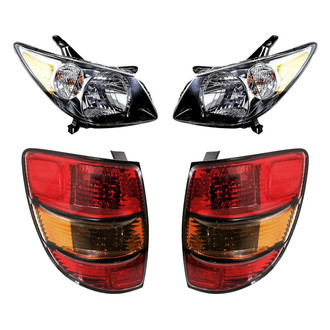Replacement - 4-Piece Kit (Driver and Passenger Side Headlights, Driver and Passenger Side Tail Lights)