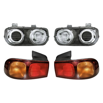 Replacement - 4-Piece Kit (Driver and Passenger Side Headlights, Driver and Passenger Side Outer Tail Lights)
