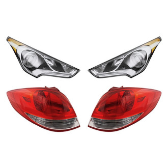 Replacement - 4-Piece Kit (Driver and Passenger Side Headlights, Driver and Passenger Side Tail Lights)