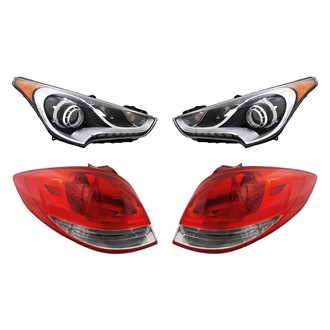 Replacement - 4-Piece Kit (Driver and Passenger Side Headlights, Driver and Passenger Side Tail Lights)