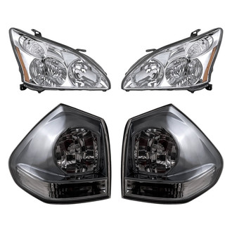 Replacement BNDL-278123 - 4-Piece Kit (Driver and Passenger Side Headlights, Driver and Passenger Side Outer Tail Lights)