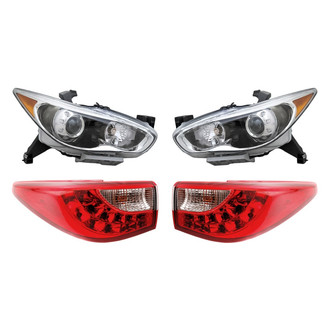 Replacement - 4-Piece Kit (Driver and Passenger Side Headlights, Driver and Passenger Side Outer Tail Lights)