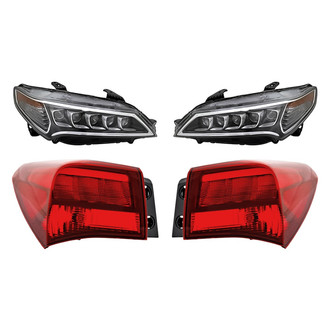 Replacement - 4-Piece Kit (Driver and Passenger Side Headlights, Driver and Passenger Side Outer Tail Lights)
