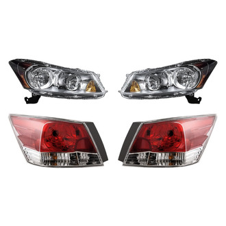 Replacement - 4-Piece Kit (Driver and Passenger Side Headlights, Driver and Passenger Side Tail Lights)