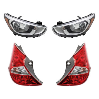 Replacement - 4-Piece Kit (Driver and Passenger Side Headlights, Driver and Passenger Side Tail Lights)