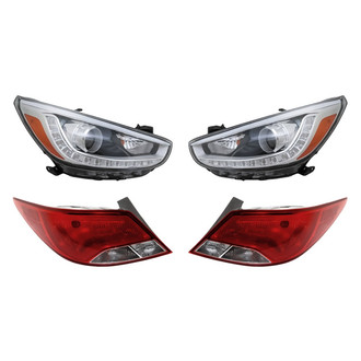 Replacement - 4-Piece Kit (Driver and Passenger Side Headlights, Driver and Passenger Side Outer Tail Lights)