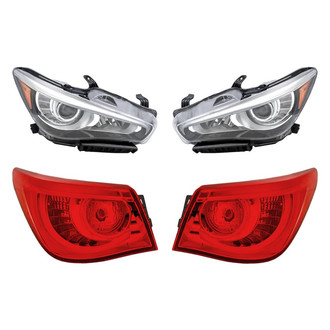 Replacement - 4-Piece Kit (Driver and Passenger Side Headlights, Driver and Passenger Side Outer Tail Lights)