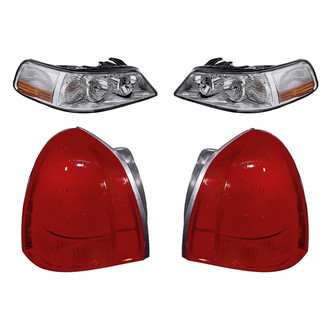 Replacement - 4-Piece Kit (Driver and Passenger Side Headlights, Driver and Passenger Side Tail Lights)
