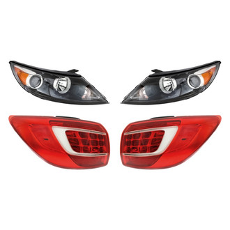 Replacement - 4-Piece Kit (Driver and Passenger Side Headlights, Driver and Passenger Side Outer Tail Lights)