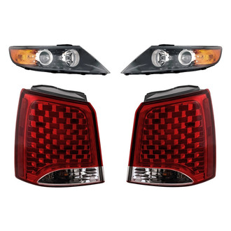 Replacement - 4-Piece Kit (Driver and Passenger Side Headlights, Driver and Passenger Side Outer Tail Lights)