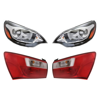 Replacement BNDL-278338 - 4-Piece Kit (Driver and Passenger Side Headlights, Driver and Passenger Side Outer Tail Lights)