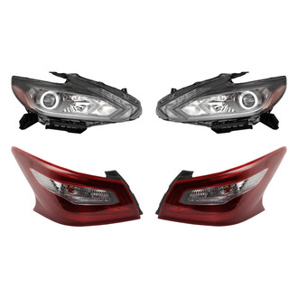 Replacement - 4-Piece Kit (Driver and Passenger Side Headlights, Driver and Passenger Side Outer Tail Lights)