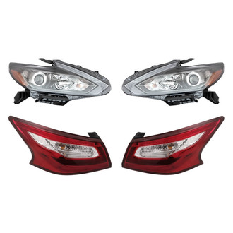 Replacement - 4-Piece Kit (Driver and Passenger Side Headlights, Driver and Passenger Side Outer Tail Lights)