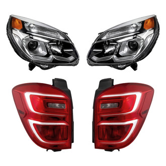 Replacement BNDL-278418 - 4-Piece Kit (Driver and Passenger Side Headlights, Driver and Passenger Side Tail Lights)