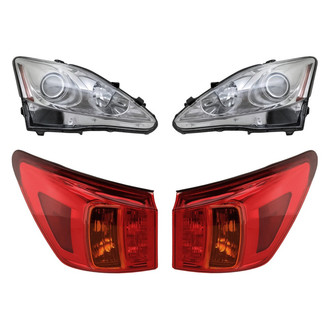 Replacement - 4-Piece Kit (Driver and Passenger Side Headlights, Driver and Passenger Side Outer Tail Lights)
