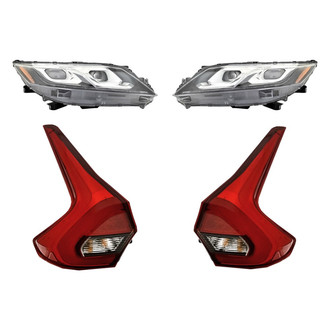 Replacement - 4-Piece Kit (Driver and Passenger Side Headlights, Driver and Passenger Side Outer Tail Lights)