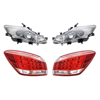 Replacement - 4-Piece Kit (Driver and Passenger Side Headlights, Driver and Passenger Side Outer Tail Lights)