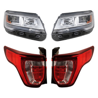 Replacement - 4-Piece Kit (Driver and Passenger Side Headlights, Driver and Passenger Side Tail Lights)