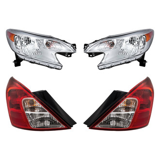 Replacement - 4-Piece Kit (Driver and Passenger Side Headlights, Driver and Passenger Side Outer Tail Lights)