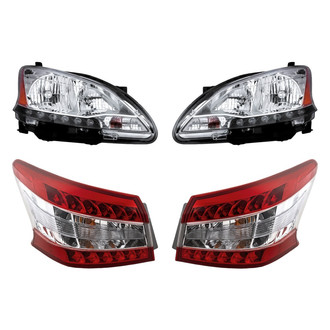 Replacement - 4-Piece Kit (Driver and Passenger Side Headlights, Driver and Passenger Side Outer Tail Lights)