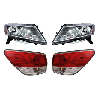 Replacement BNDL-278677 - 4-Piece Kit (Driver and Passenger Side Headlights, Driver and Passenger Side Outer Tail Lights)