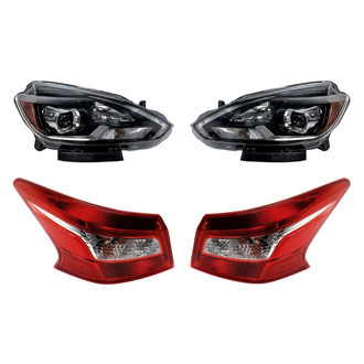 Replacement - 4-Piece Kit (Driver and Passenger Side Headlights, Driver and Passenger Side Outer Tail Lights)