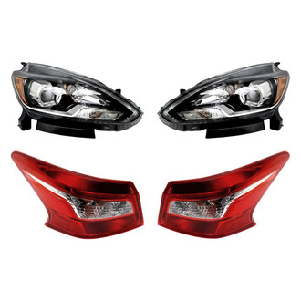 Replacement - 4-Piece Kit (Driver and Passenger Side Headlights, Driver and Passenger Side Outer Tail Lights)
