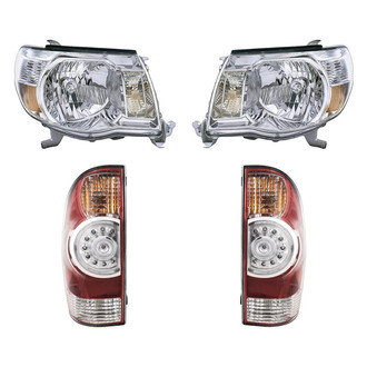 Replacement - 4-Piece Kit (Driver and Passenger Side Headlights, Driver and Passenger Side Tail Lights)