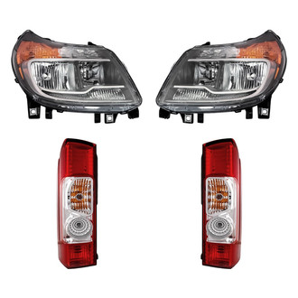 Replacement - 4-Piece Kit (Driver and Passenger Side Headlights, Driver and Passenger Side Tail Lights)