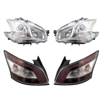 Replacement - 4-Piece Kit (Driver and Passenger Side Headlights, Driver and Passenger Side Tail Lights)