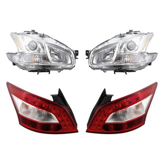 Replacement - 4-Piece Kit (Driver and Passenger Side Headlights, Driver and Passenger Side Tail Lights)