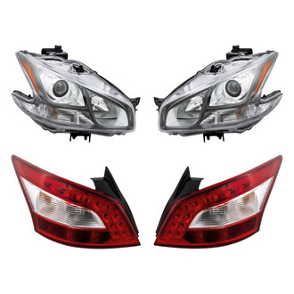 Replacement - 4-Piece Kit (Driver and Passenger Side Headlights, Driver and Passenger Side Tail Lights)