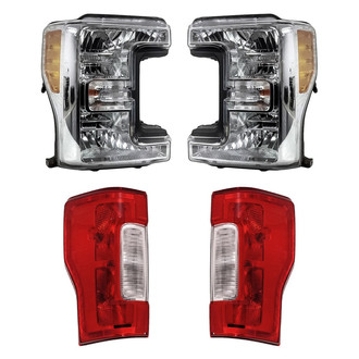 Replacement BNDL-278925 - 4-Piece Kit (Driver and Passenger Side Headlights, Driver and Passenger Side Tail Lights)