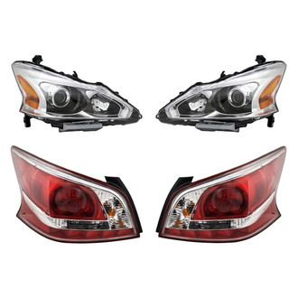 Replacement - 4-Piece Kit (Driver and Passenger Side Headlights, Driver and Passenger Side Tail Lights)