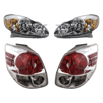 Replacement - 4-Piece Kit (Driver and Passenger Side Headlights, Driver and Passenger Side Tail Lights)