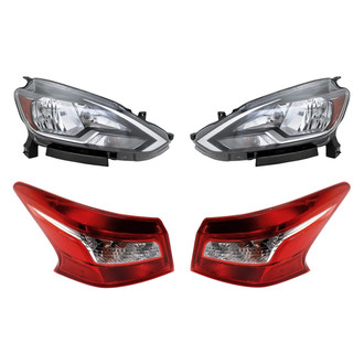 Replacement - 4-Piece Kit (Driver and Passenger Side Headlights, Driver and Passenger Side Outer Tail Lights)