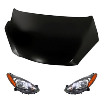 Replacement - 3-Piece Kit (Driver and Passenger Side Headlights, Hood Panel) (Standard Line)