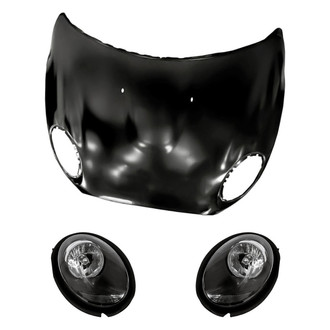 Replacement - 3-Piece Kit (Driver and Passenger Side Headlights, Hood Panel) (Standard Line)