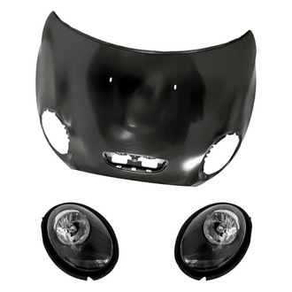 Replacement - 3-Piece Kit (Driver and Passenger Side Headlights, Hood Panel) (Standard Line)